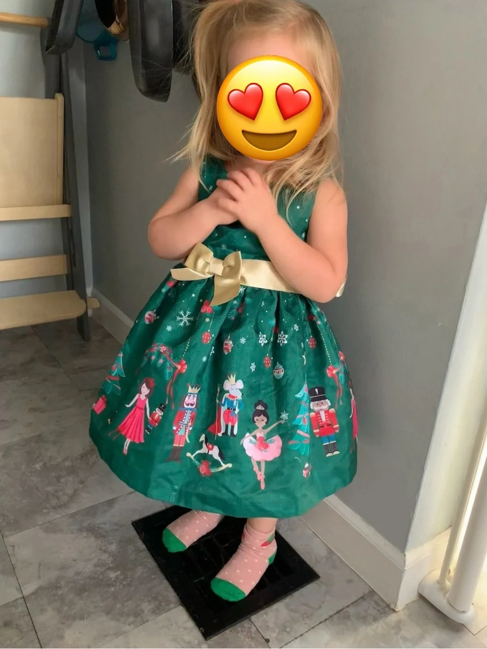 2T Bonnie Baby Green Holiday Bow Waist Party Dress